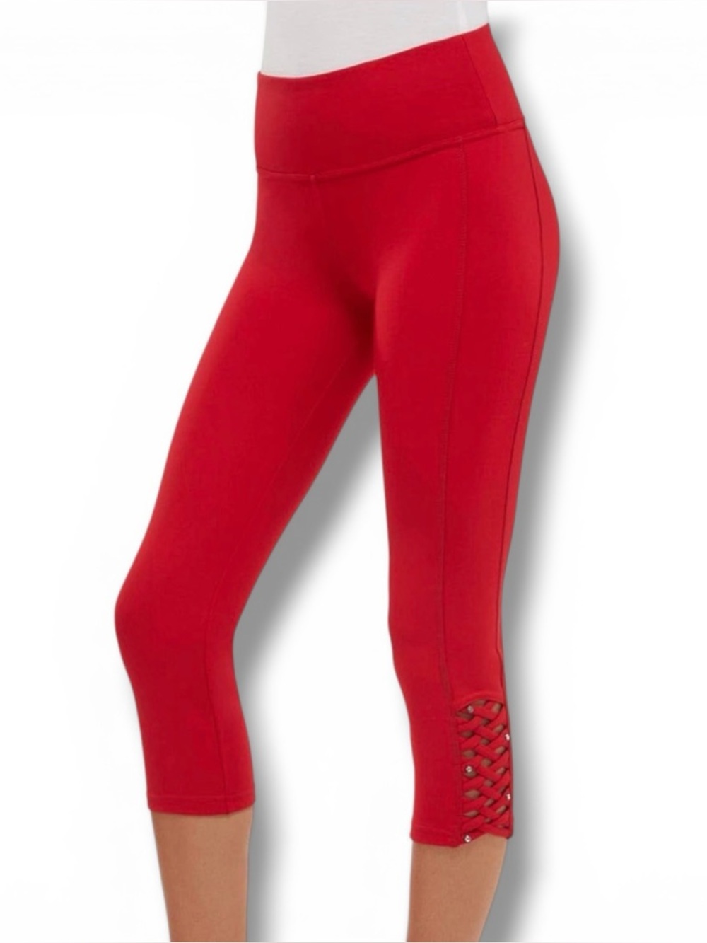 Nygard Slims Luxe Lattice Capri Pants – Red Large